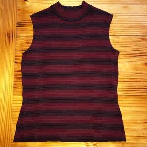St. John Knit sleeveless ribbed mock turtleneck
